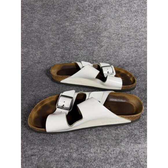 Birkenstock Womens Arizona White Birko Flor Slides Sandals Size 39 US 8 Reg. - Picture 8 of 10